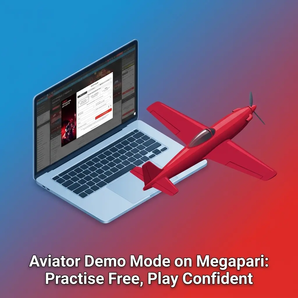 Megapari Aviator demo mode interface showing virtual credits and multiplier graph for risk-free practice