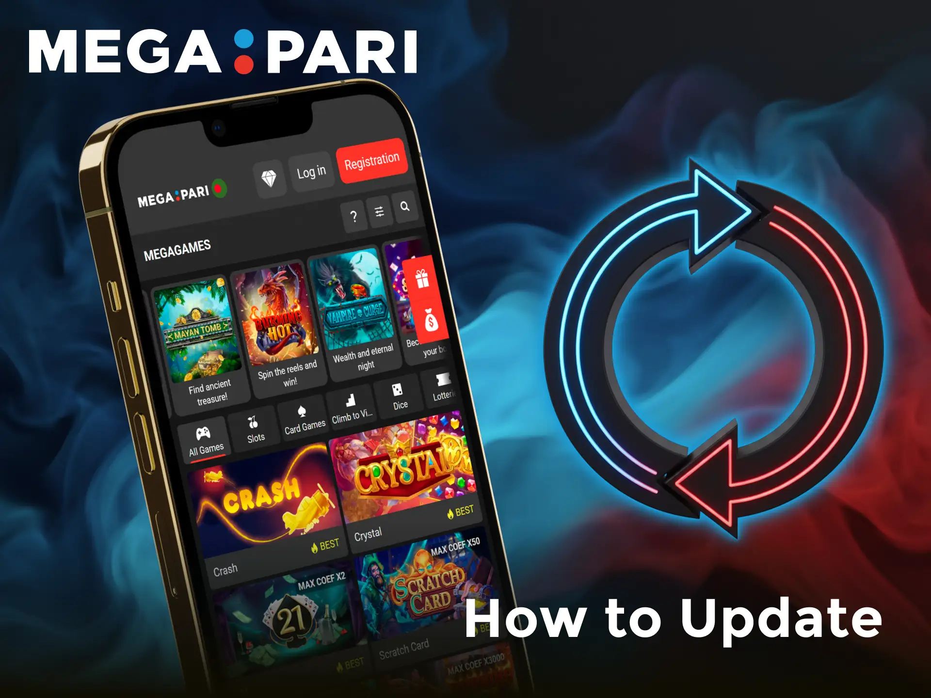 Update the Megapari App to the latest version to ensure smooth performance.