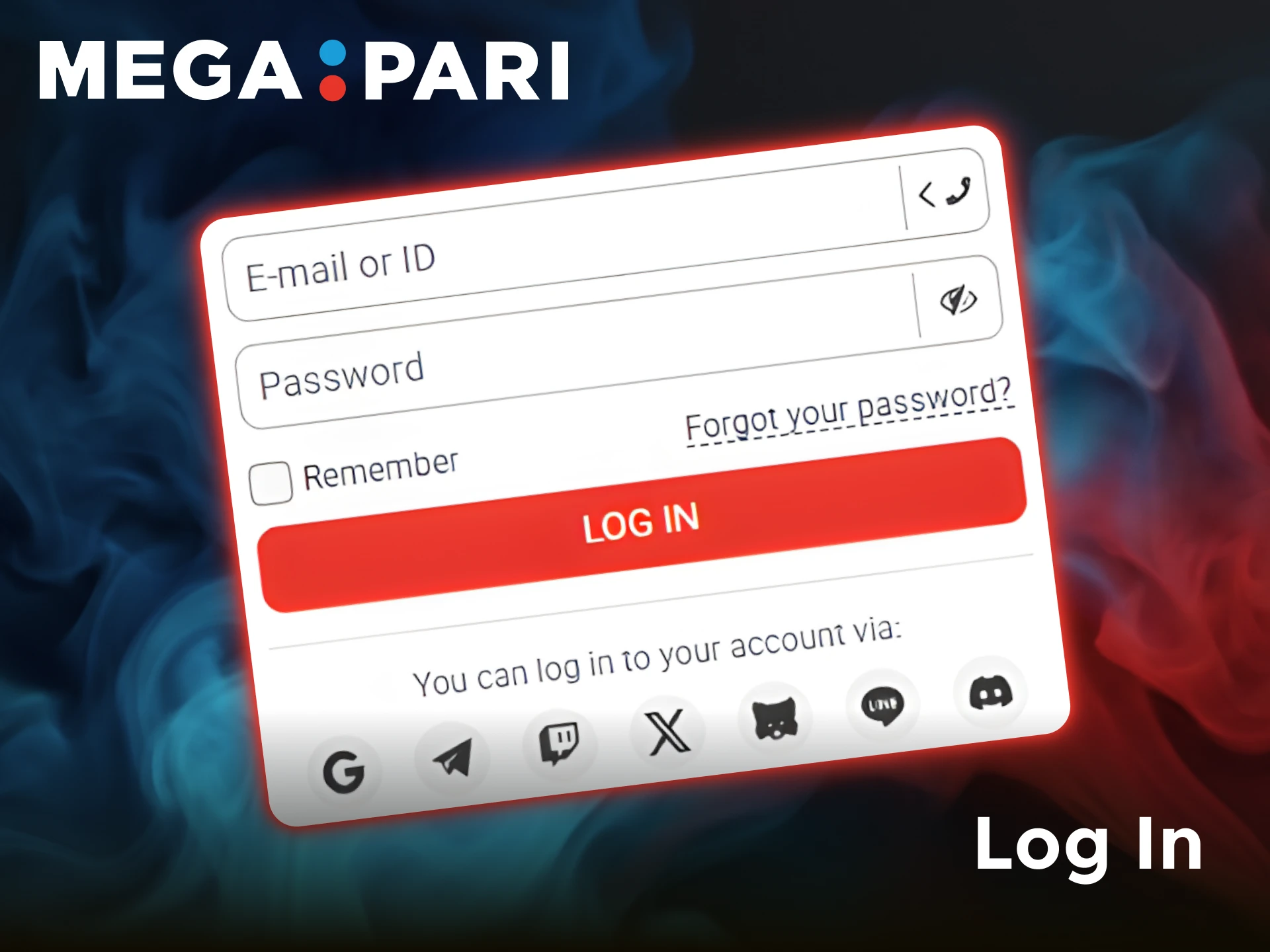 Log in to the Megapari betting profile to access the dashboard.